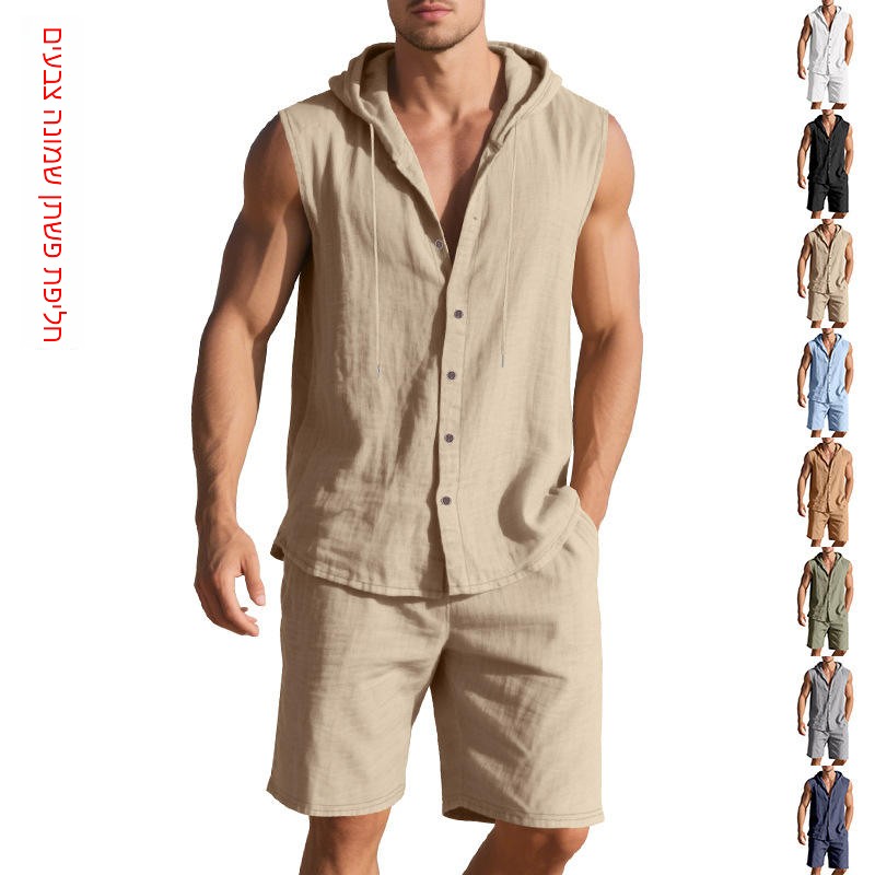 Linen Shirt Breathable - طقم صيفي رجالي غير رسمي من