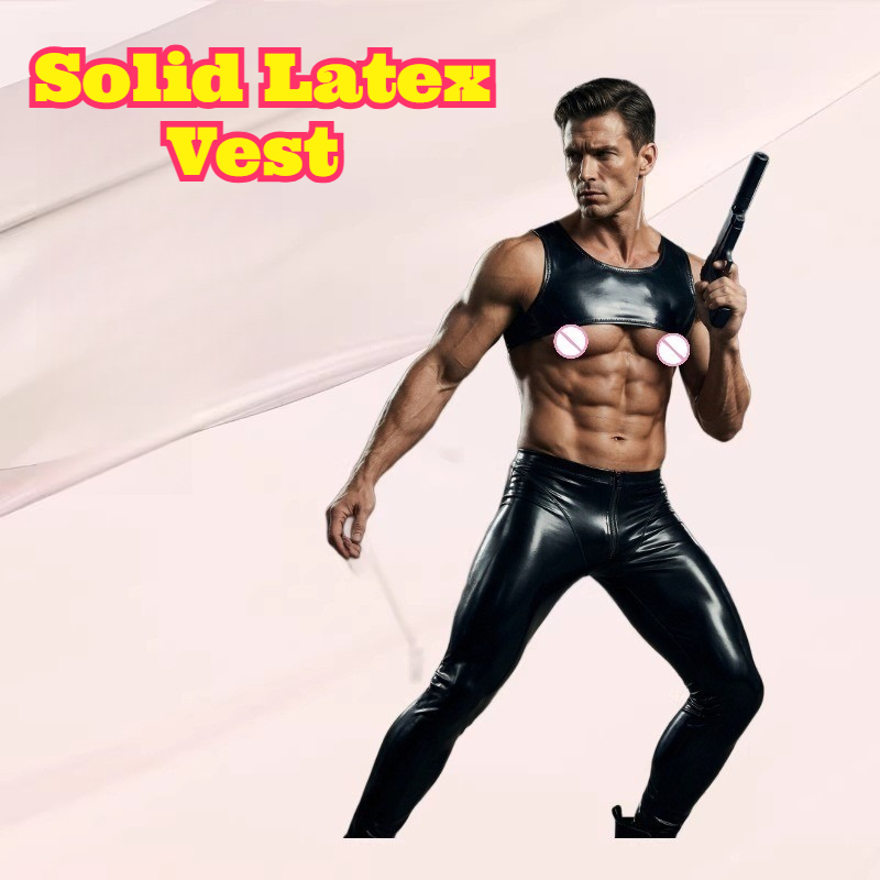 Tank Top Muscle - سترة داخلية ضيقة قصيرة من اللاتكس