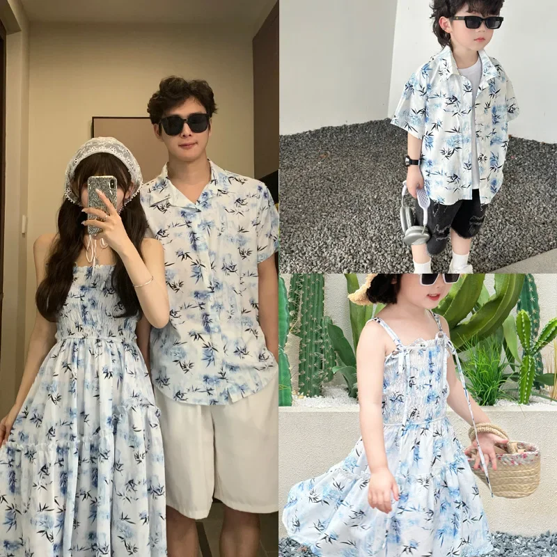 Resort Shirt Floral - منتجع زوجين نظرة الآباء والأطفال ملابس