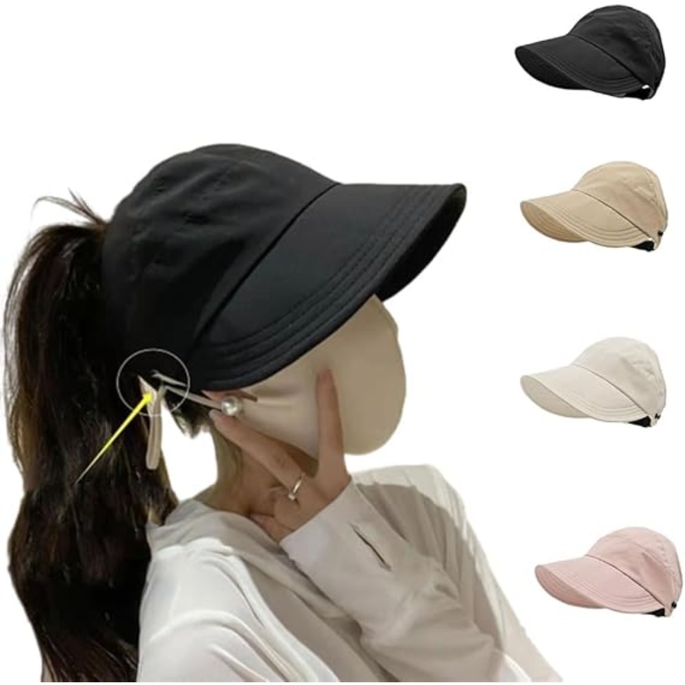 Packable Hat Nylon - قبعات شمسية نسائية واسعة الحواف للحماية