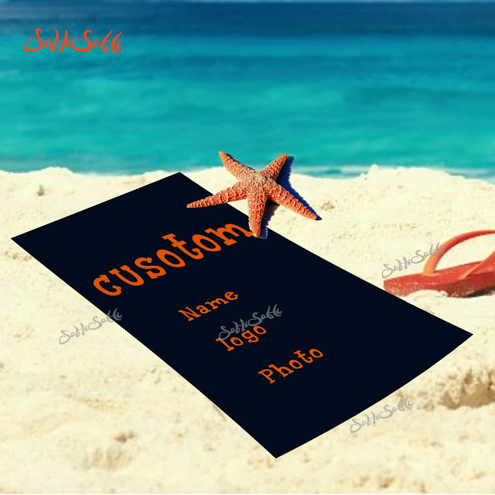 Beach Towel Large - شعار العلامة التجارية المخصصة صورة منشفة