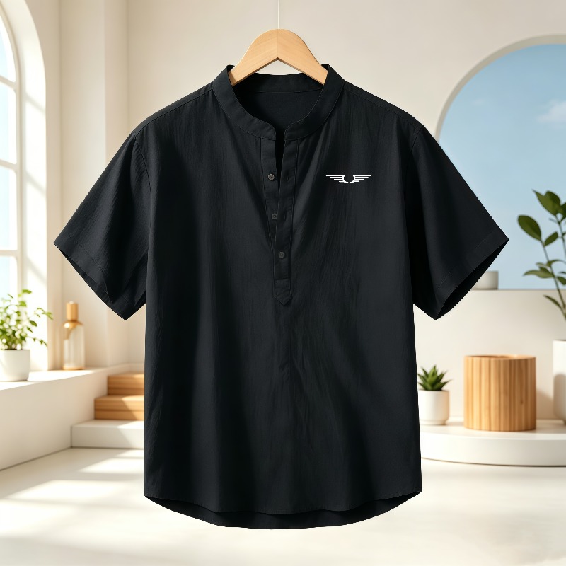 قميص رجالي قصير الأكمام من الق - مراجعة Linen Shirt Breathable وسعره