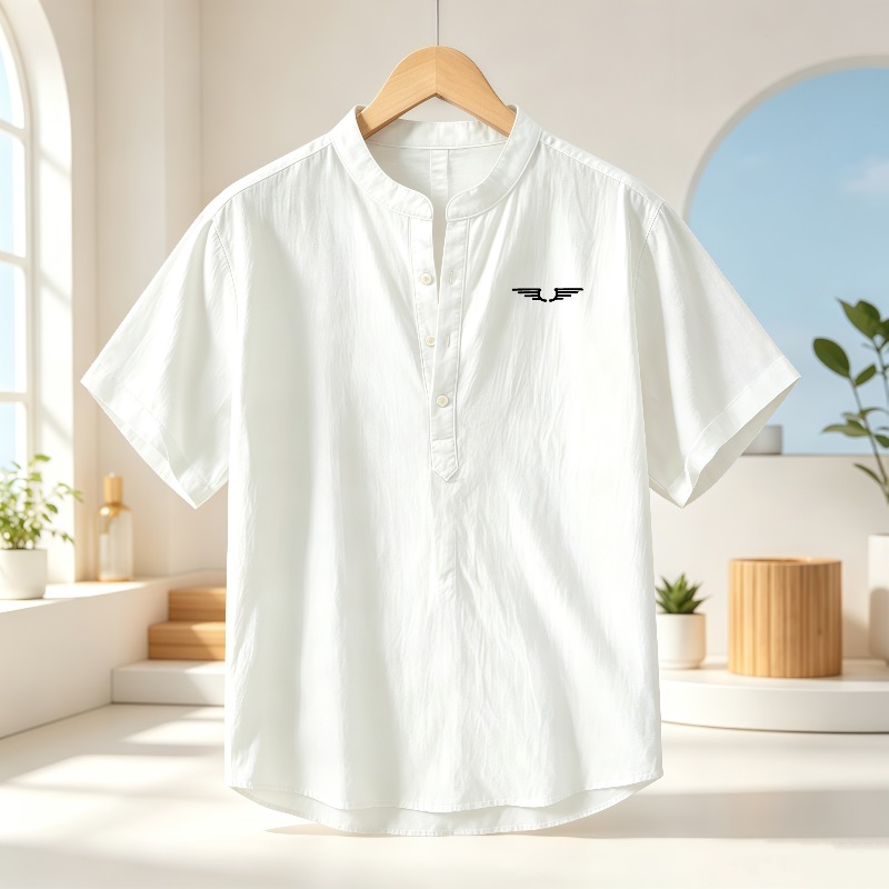 قميص رجالي قصير الأكمام من الق - مراجعة Linen Shirt Breathable وسعره