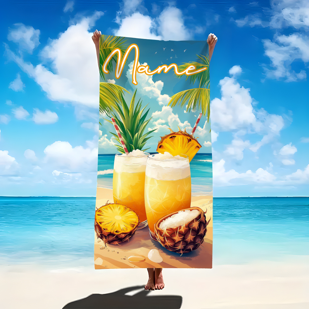 منشفة شاطئ مخصصة بالاسم/النص،  - مراجعة Beach Towel Large وسعره