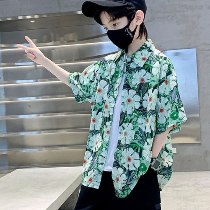طقم قميص صيفي للأولاد بنقشة ال - مراجعة Resort Shirt Floral وسعره