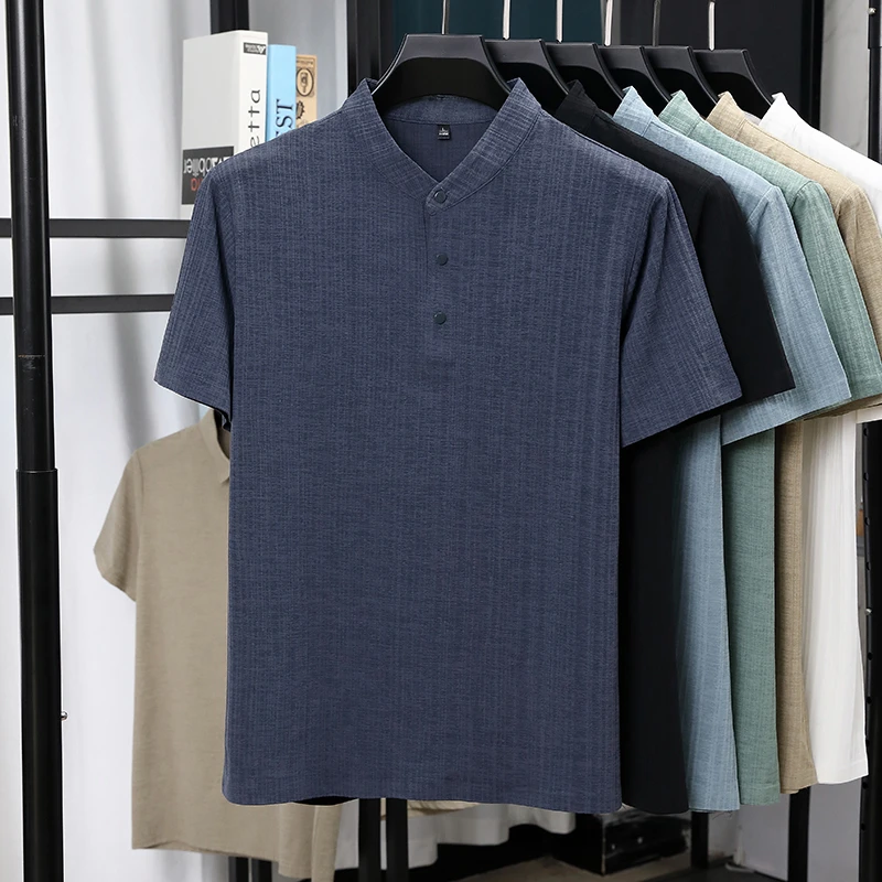 قمصان رجالية بياقة ماندارين وأ - مراجعة Linen Shirt Breathable وسعره